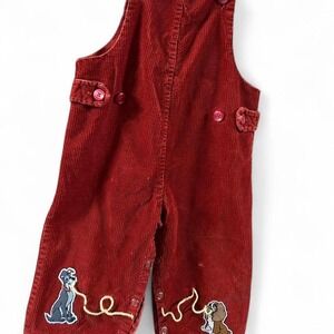 Adorable Lady and the Tramp corduroy overalls for kids